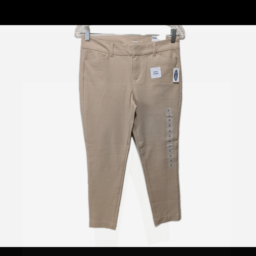 NWT Old Navy Pixie Ankle Dress Pants 4 Beige Editor Professional City 5555